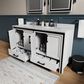 Lexora Home Ziva 60" Double Bathroom Vanity in White with 2 cm White Cultured Marble Top and Rectangular Sinks, , large