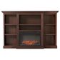 Walker Edison Cullen 70" Electric Fireplace with Mantel and Shelves in Brown, , large