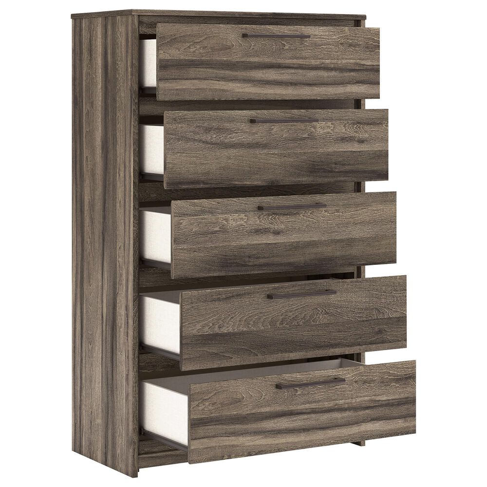 Ashley Elbrim 5-Piece Full Panel Bedroom Set in Weathered Brown, , large