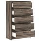 Ashley Elbrim 5-Piece Full Panel Bedroom Set in Weathered Brown, , large