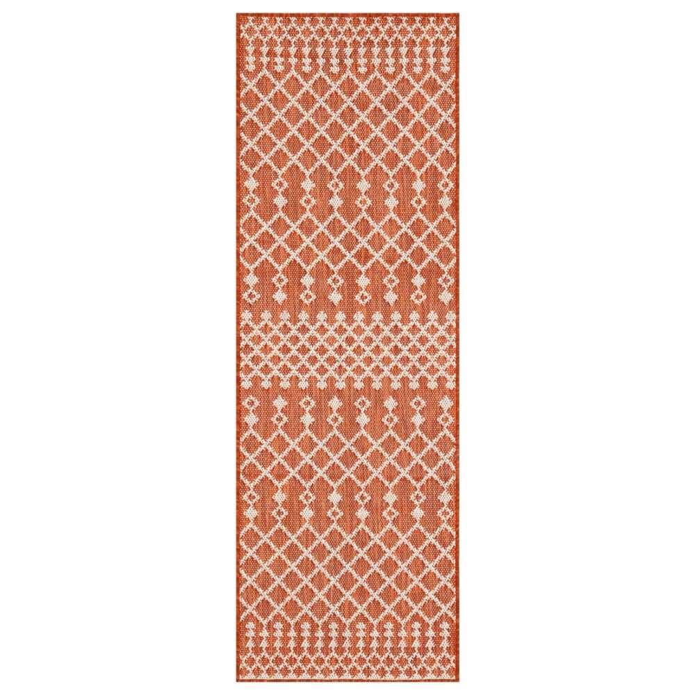 Nourison Positano Southwestern Terracotta 2" x 6" Indoor/Outdoor Area Rug, , large
