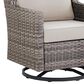 Sunwell Garden 5-Piece Patio Chat Set with Two Swivel and Gliding Chairs in Beige, , large