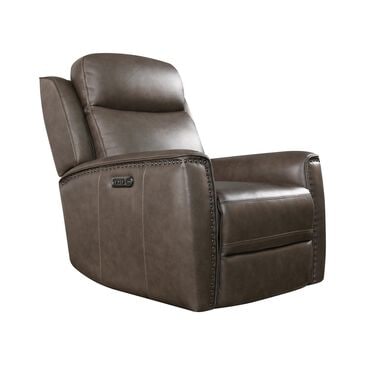 Bassett Douglas Leather Power Recliner in Sable, , large