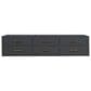 Lexora Home Castor 80" Double Bathroom Vanity in Black with 2 cm White Carrara Marble Top and Rectangular Sinks, , large