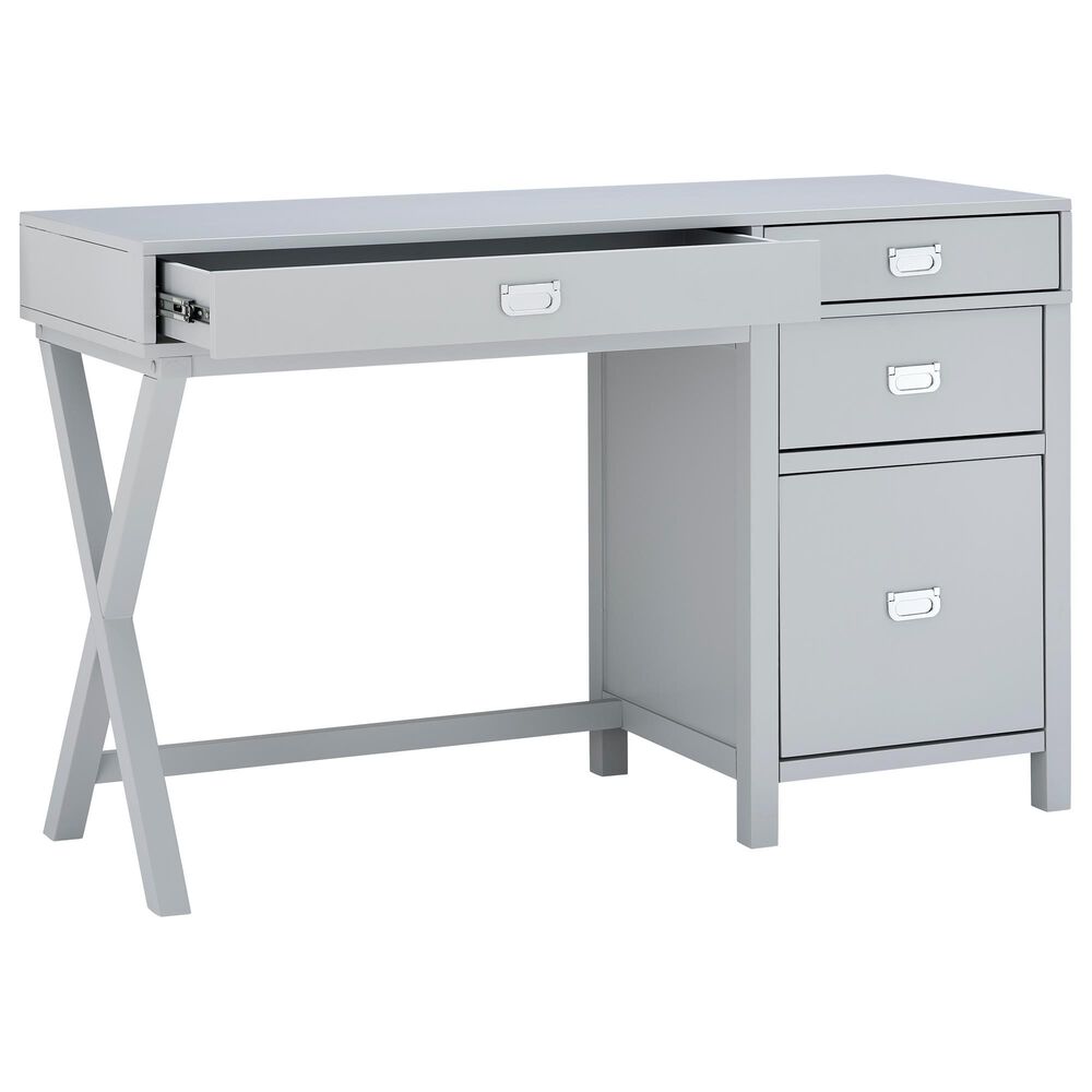 Linon Home Decor Peggy Side Storage Desk in Grey, , large