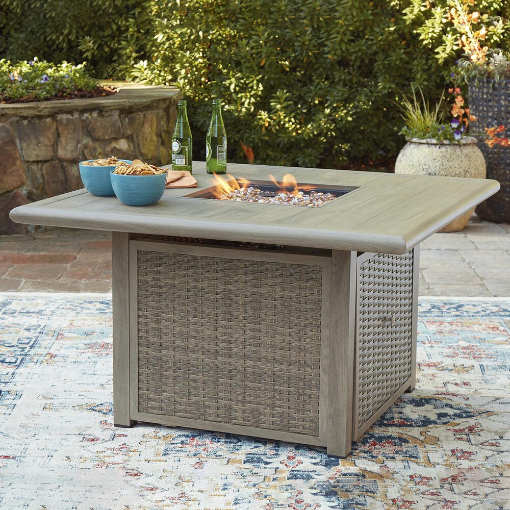 Ashley Carisbo Square Fire Pit Table in Beige, , large