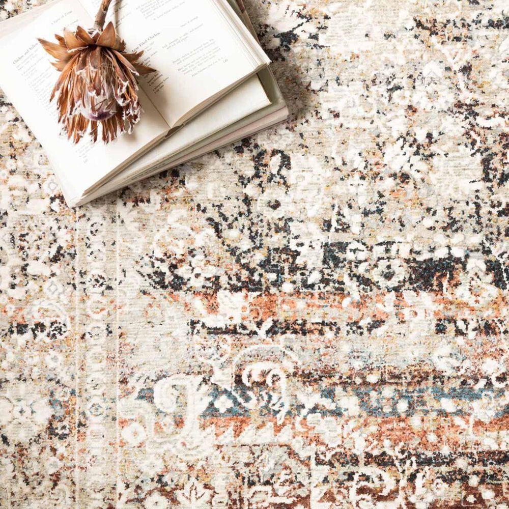 Loloi Theia THE-05 3&#39;7&quot; x 5&#39;2&quot; Taupe and Brick, , large
