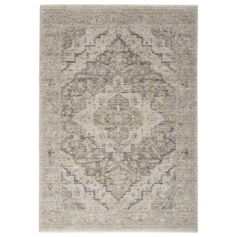 Nourison Lynx LNX04 8"6" x 11"4" Ivory and Taupe Area Rug, , large