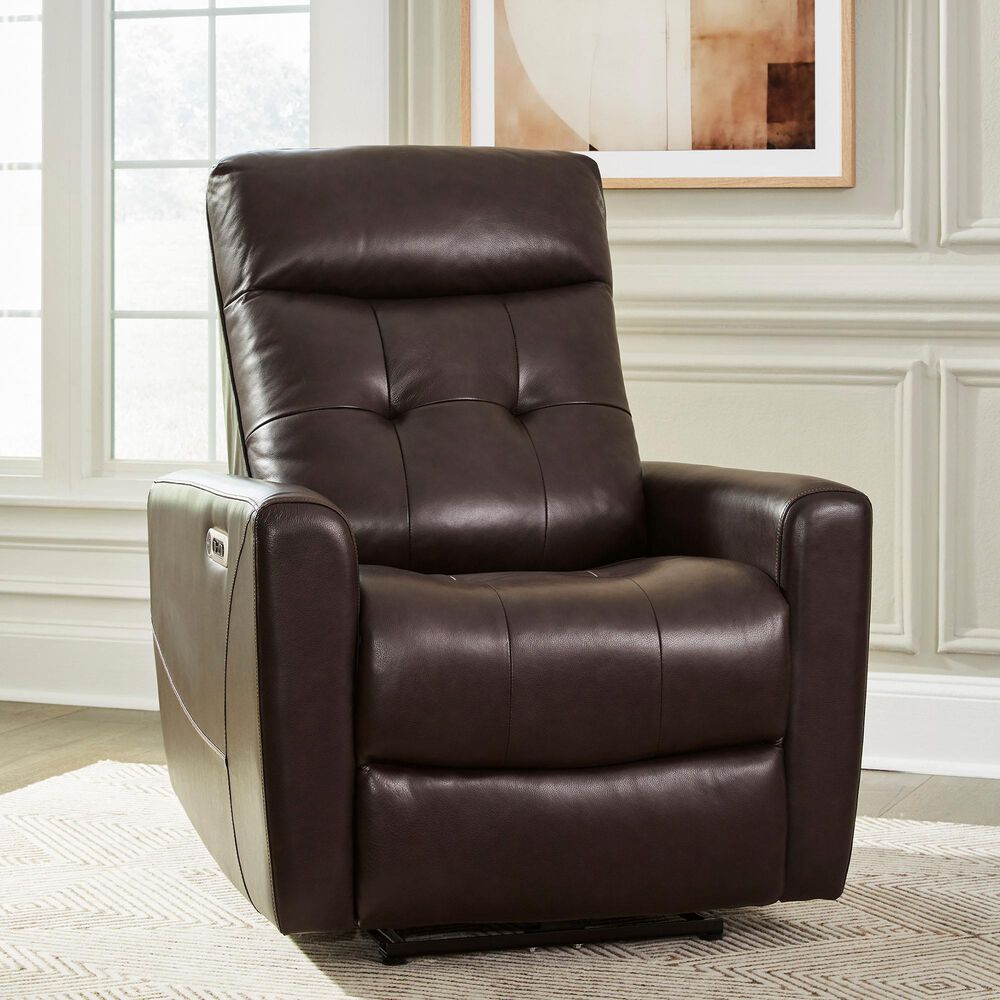 Ashley Pisgham Power Recliner with Adjustable Headrest in Chocolate, , large