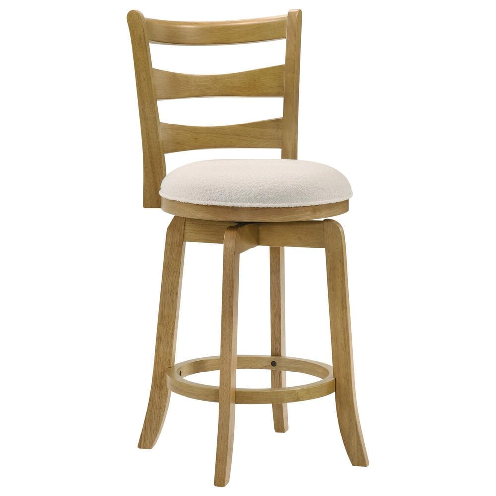 Armen Living Melindra Swivel Counter Height Stool in Putty Brown, , large