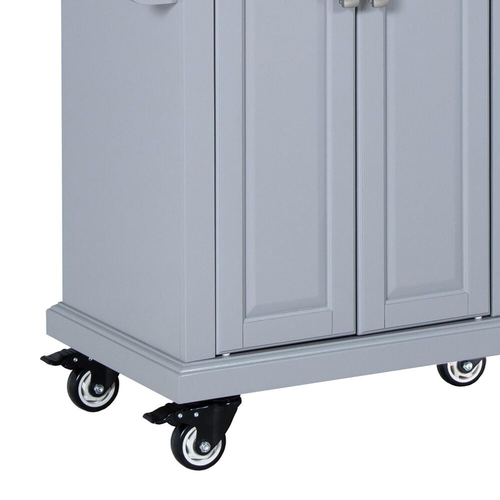 HOMLUX Kitchen Island Cart with Storage Cabinet in Grey, , large