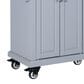 HOMLUX Kitchen Island Cart with Storage Cabinet in Grey, , large