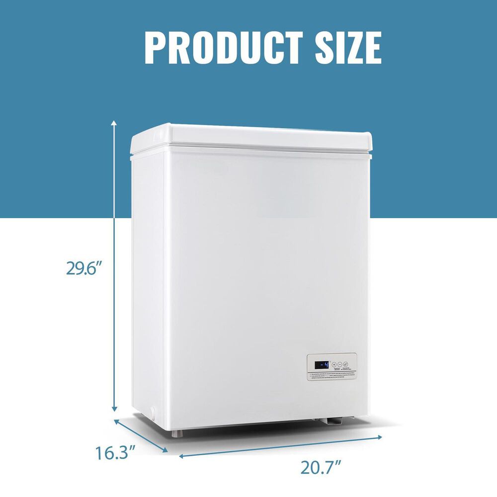 HOMLUX 4 Cu. Ft. 21" Chest Freezer with 2 Removable Baskets in White, , large