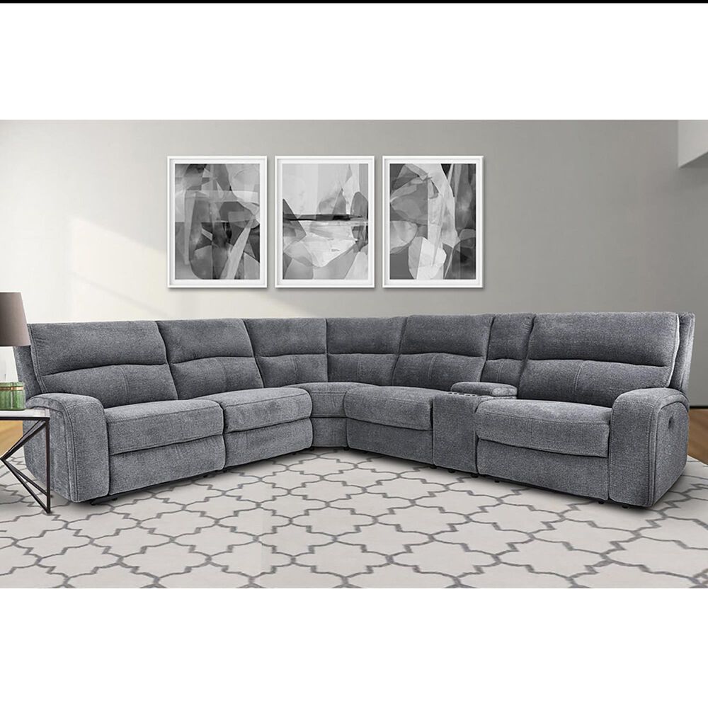 Simeon Collection Polaris 6-Piece Power Reclining Sectional with Power Headrests in Bizmark, , large