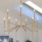 Vaxcel Kedzie 9-Light Chandelier in Natural Brass, , large