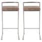 LumiSource Fuji 30" Stacker Bar Stool with Brown Cowboy Upholstery in Stainless Steel (Set of 2), , large