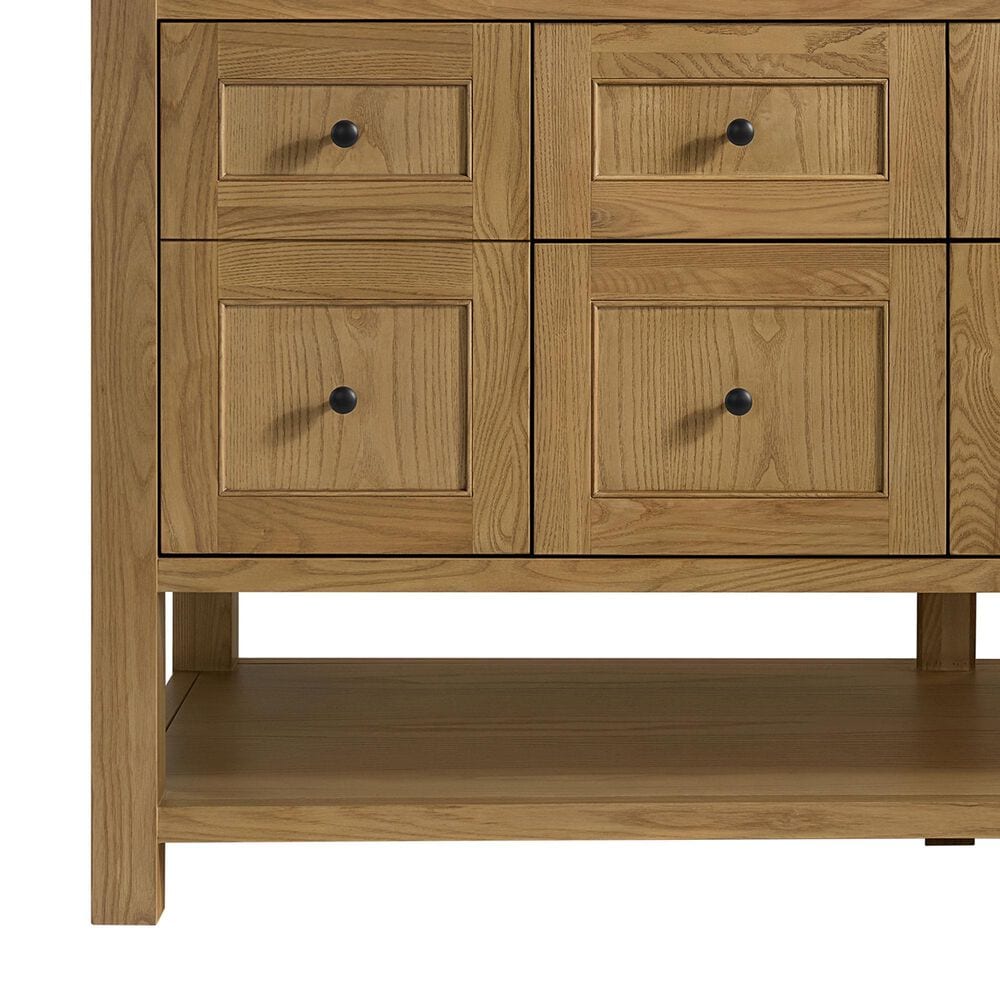 James Martin Vanities Breckenridge 60&quot; Double Bathroom Vanity in Light Natural Oak with 3 cm Eternal Jasmine Pearl Quartz Top and Rectangular Sinks, , large