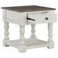 Ashley Havalance End Table in Distressed Vintage White and Weathered Gray, , large