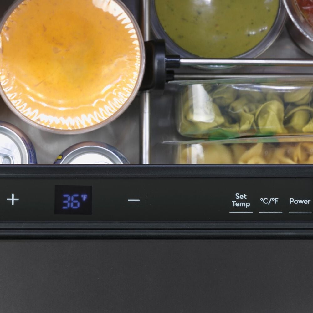 Cafe 5.7 Cu. Ft. Built-In Dual-Drawer Refrigerator in Matte Black and Brushed Stainless Handles, , large