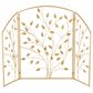 Maple and Jade Leaf Foldable Three Panel Fireplace Screen in Satin Gold, , large