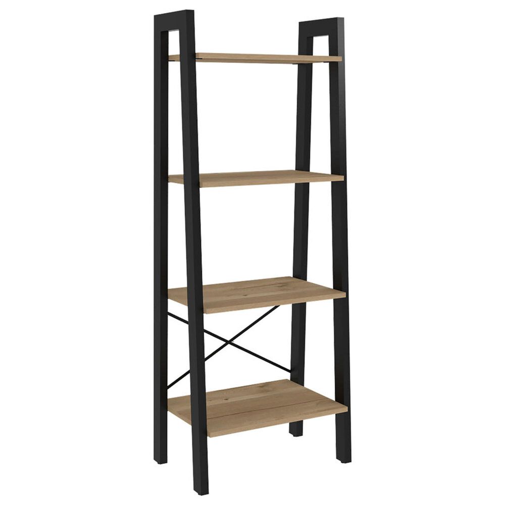 RST Brands Emery 4 Shelves Bookshelf in Black and Natural, , large