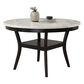 New Heritage Design Celeste Faux Stone Two Tier Dining Table in Espresso with USB Ports, , large