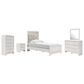Ashley Altyra 5 Piece Twin Panel Bedroom Set in White with LED Headboard, , large