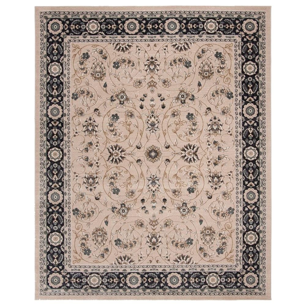 Safavieh Lyndhurst 9" x 12" Light Beige and Anthracite Area Rug, , large
