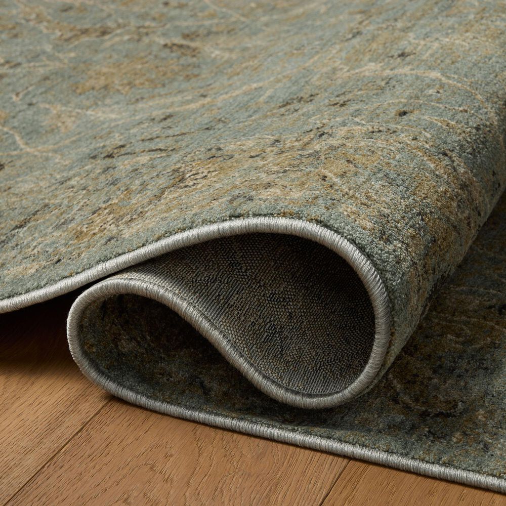 Loloi Briar Aqua and Olive 5'3" x 7'6" Area Rug, , large