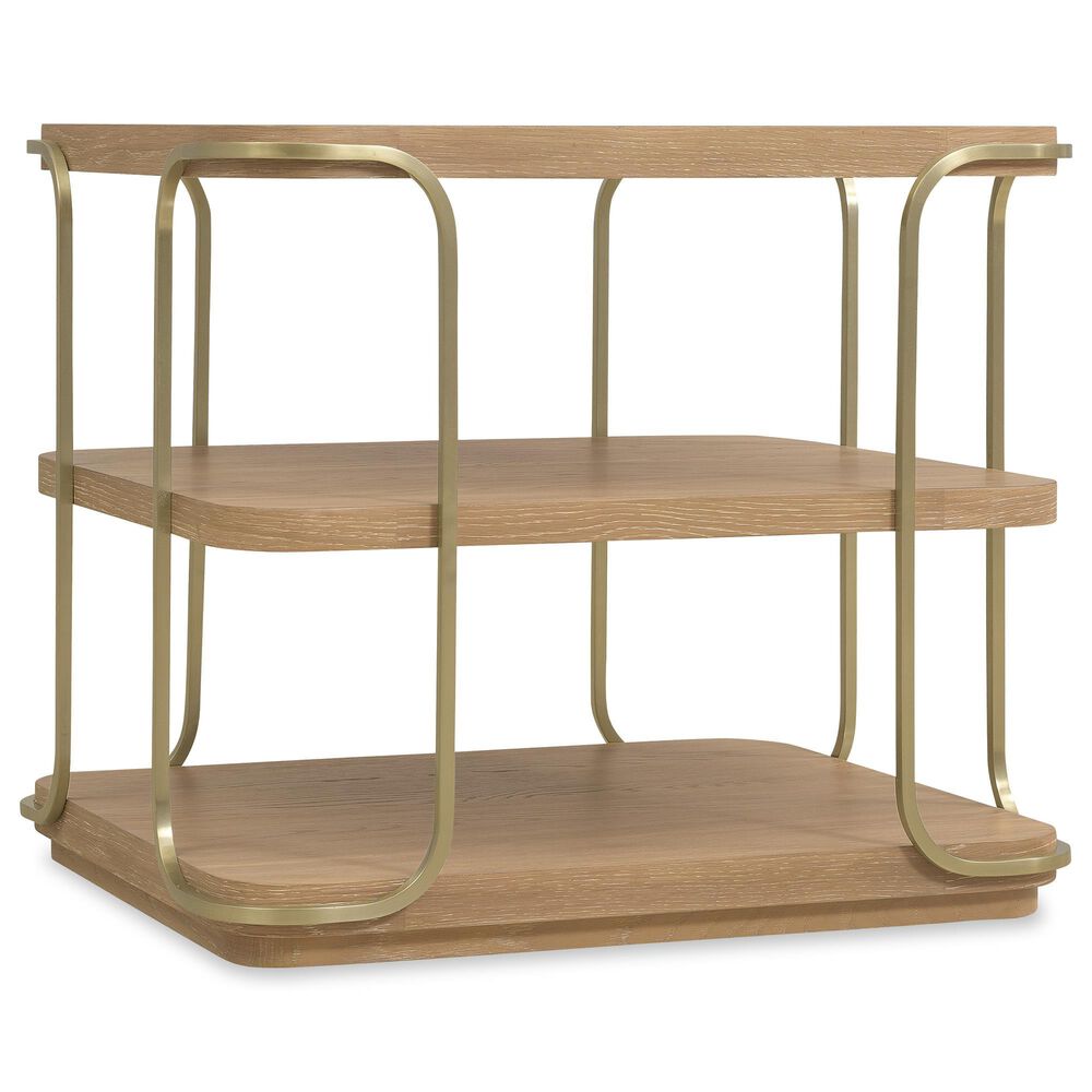 Hooker Furniture Banyon Bay Two-Tier End Table in Desert Oak and Brushed Brass, , large