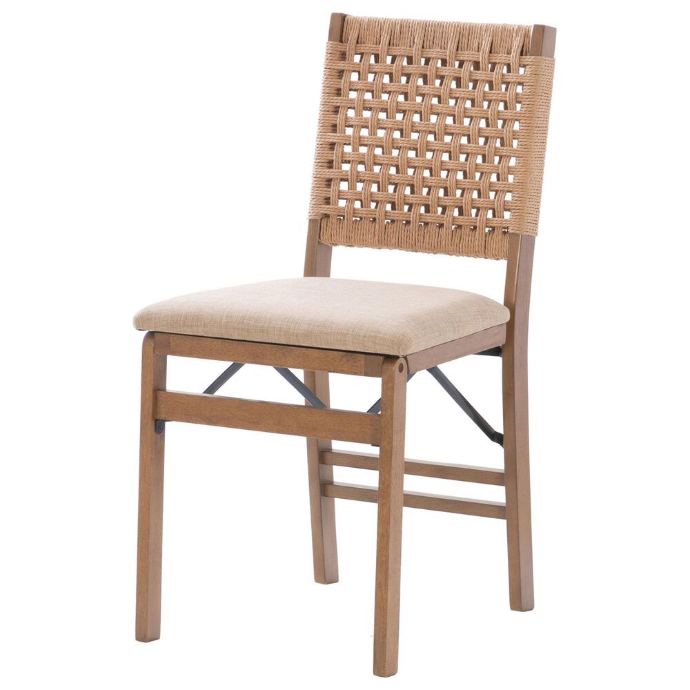 Linon Home Decor Norwich Woven Folding Chair in Natural, , large