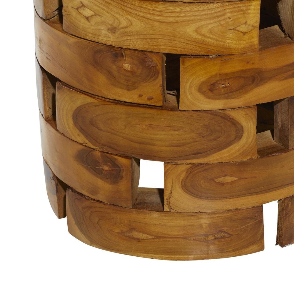 Maple and Jade Handmade Live Edge Accent End Table in Light Brown, , large