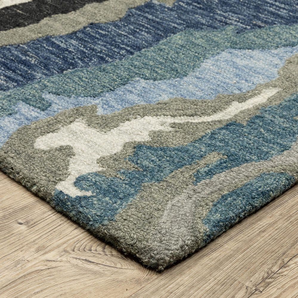 Oriental Weavers Kipton KIP01 2&#39;6&quot; x 8&#39; Grey and Blue Runner, , large