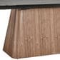 CASABIANCA HOME Totem Manual Dining Table with Walnut Base and Black Marbled Porcelain , , large