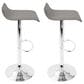 Lumisource Ale Swivel Adjustable Barstool with Grey Seat in Chrome (Set of 2), , large