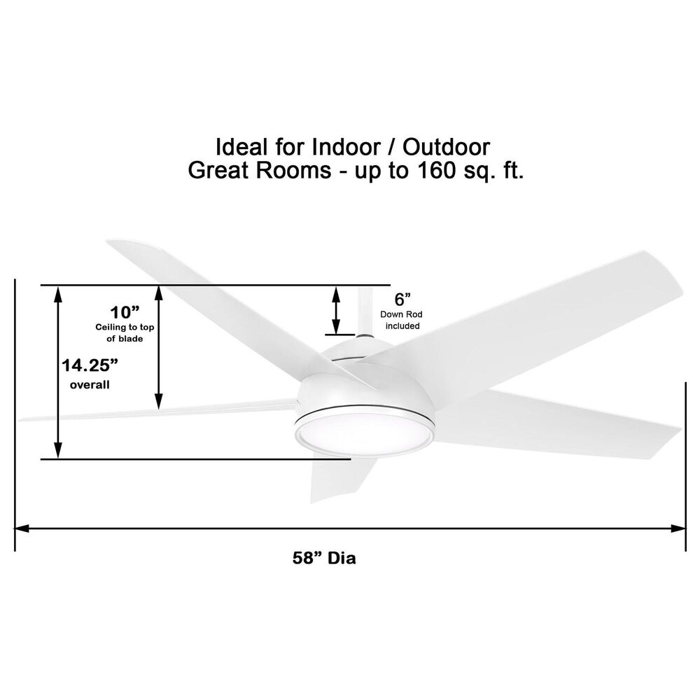 Minka-Aire Chubby 58" Smart Indoor/Outdoor Ceiling Fan in Flat White, , large