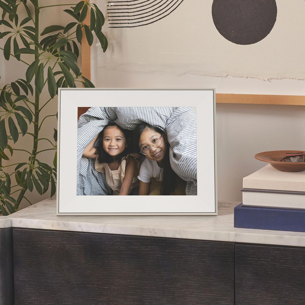 Aura Aspen 12" Digital Wi-Fi Photo Frame with Paper Mat in Sandstone, , large