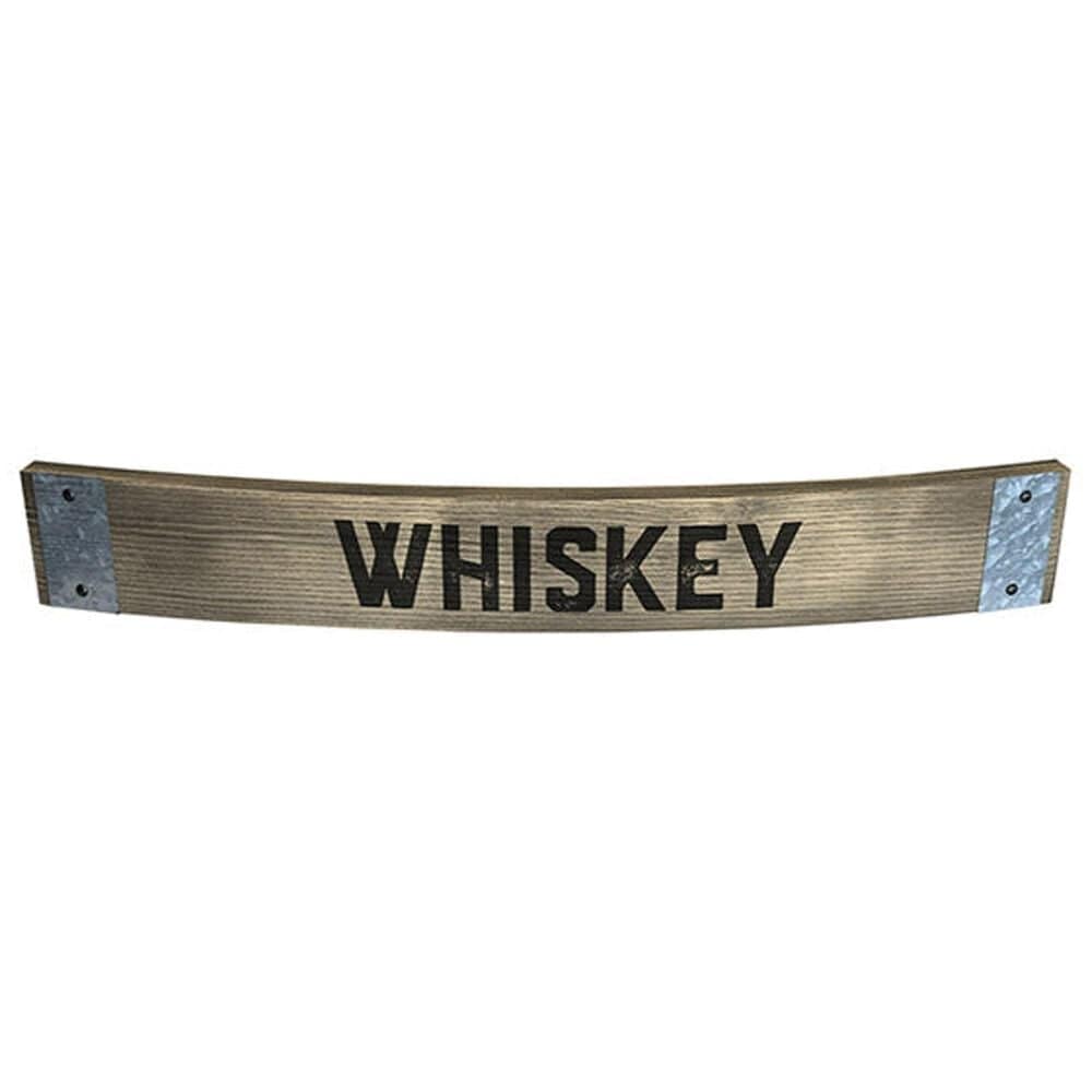 Aged & Charred Whiskey Barrel Stave Wall Shelf in Natural, , large