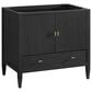 James Martin Vanities Myrrin 36" Vanity in Carbon Oak with 3 cm Charcoal Soapstone Quartz Top, , large
