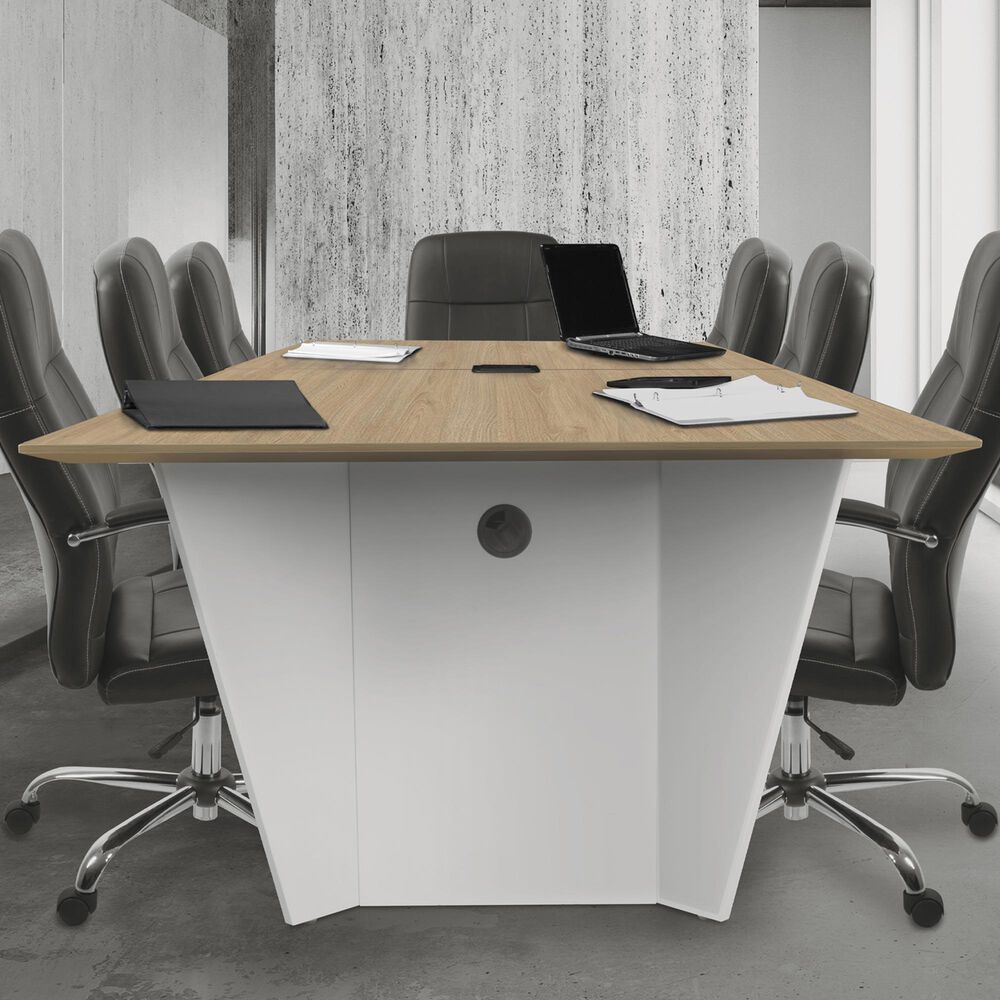 Regency Global Sourcing Array 120" Conference Table in White and Noble Oak, , large
