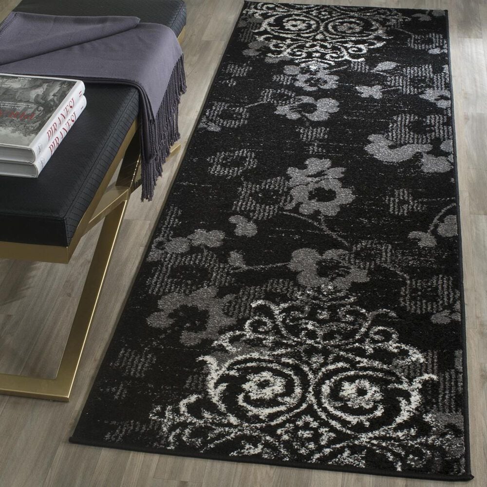 Safavieh Adirondack ADR114A-212 2&#39;6&quot; x 12&#39; Black/Silver Runner, , large