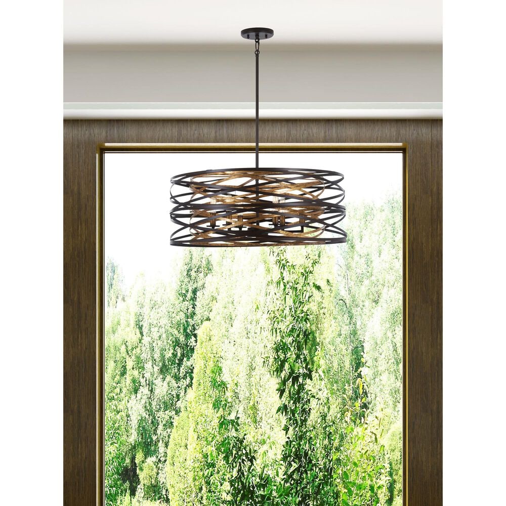 Minka-Lavery Vortic Flow 26" 6-Light Pendant Ceiling Light in Dark Bronze, , large
