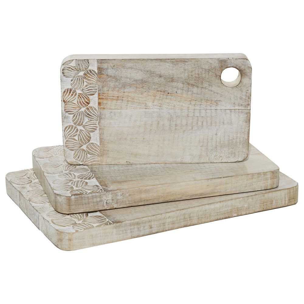 Maple and Jade Country Cutting Board in Whitewashed (Set of 3), , large