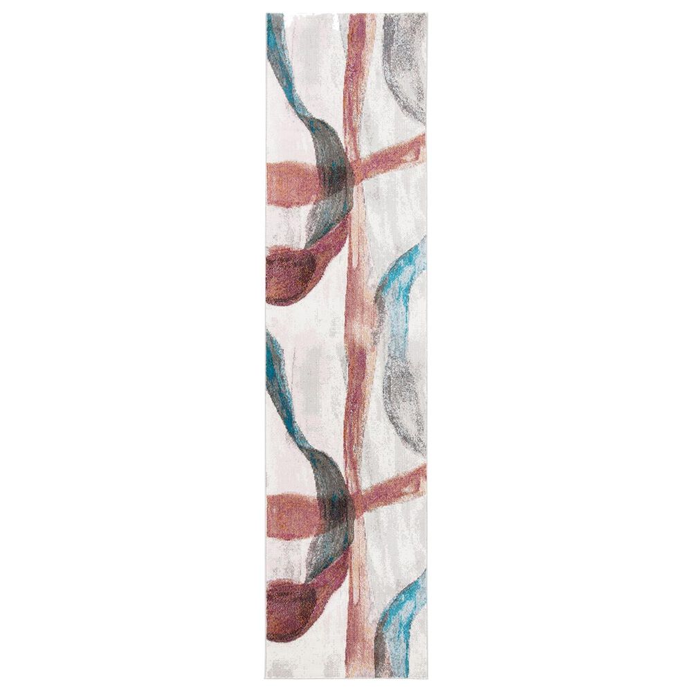Safavieh Aria 2" x 8" Ivory and Plum Runner, , large