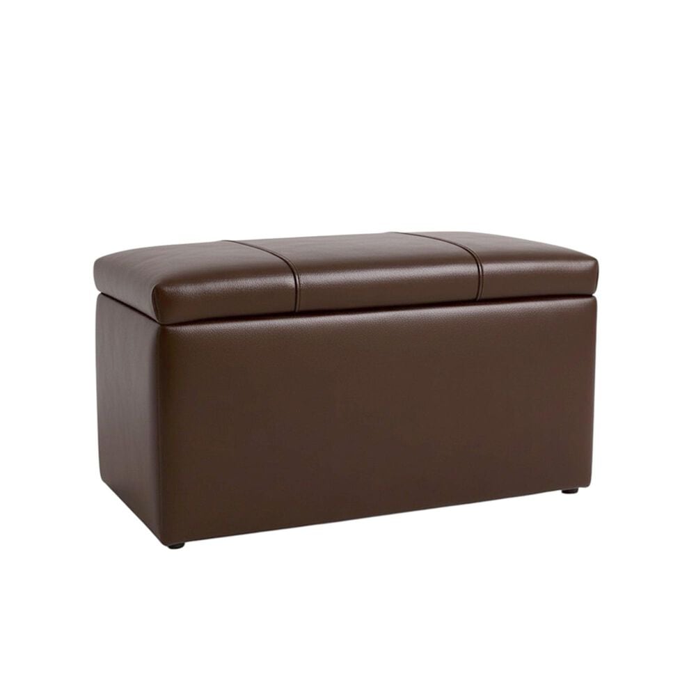 Sanford Sanford Living Prytania Storage Bench Frenchmen PU Faux Leather Brown, , large