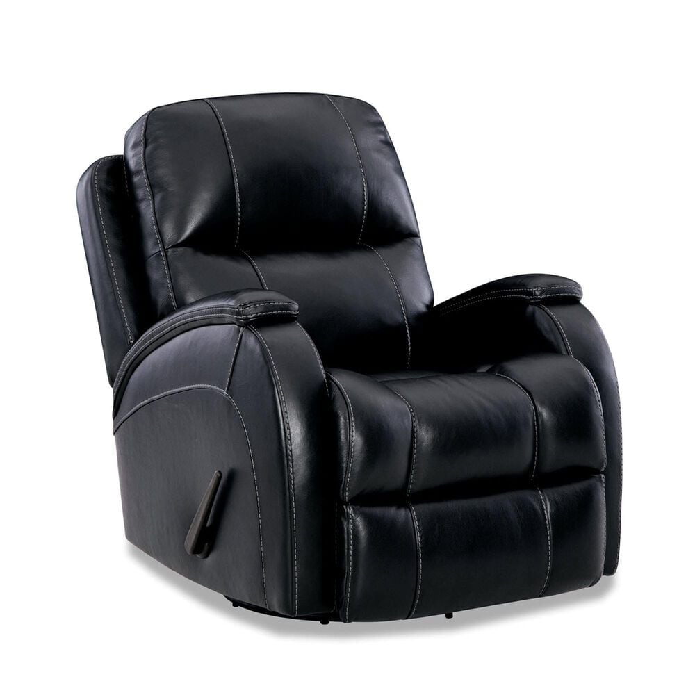 HomeStretch Phantom Swivel Glider Recliner in Black, , large
