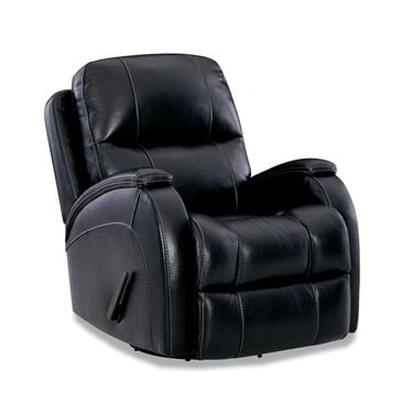 HomeStretch Phantom Swivel Glider Recliner in Black, , large
