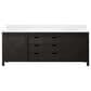 Lexora Home Marsyas 84" Double Bathroom Vanity in Brown with 2 cm White Cultured Marble Top and Rectangular Sinks, , large
