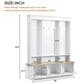 HOMLUX 9-Hook Hall Tree with 3-Cabinet in White and Natural, , large