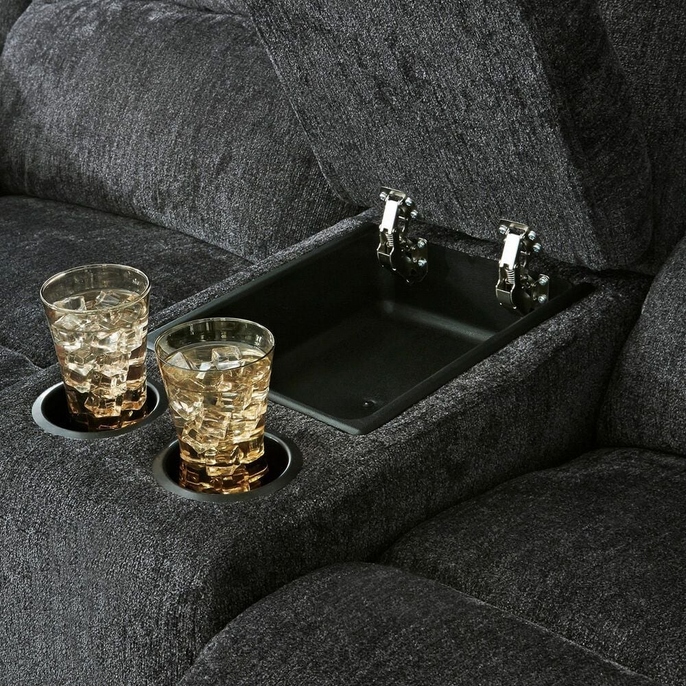 Ashley Draycoll Manual Reclining Loveseat with Console in Slate, , large